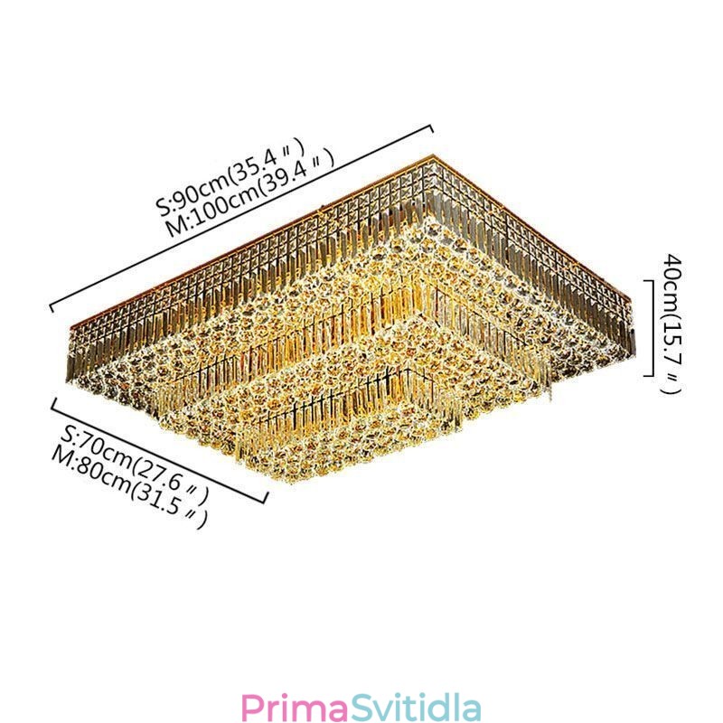 Moderní zapuštěný třívrstvý křišťálový lustr