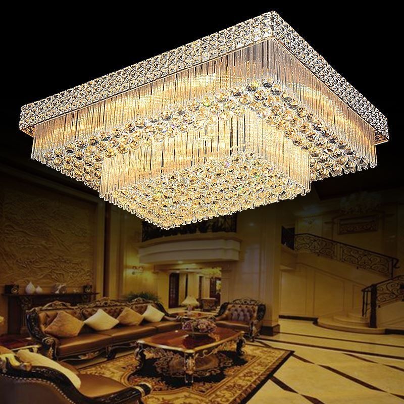 Křišťálový lustr European Flush Mount Square