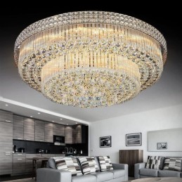 Moderní křišťálový lustr kulatý zapuštěný