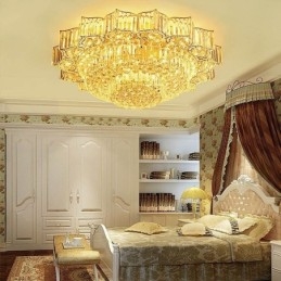Elegantní zapuštěný kulatý křišťálový lustr ve tvaru květu