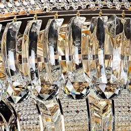 Luxusní křišťálové stropní svítidlo zlaté zapuštěné kulaté osvětlení