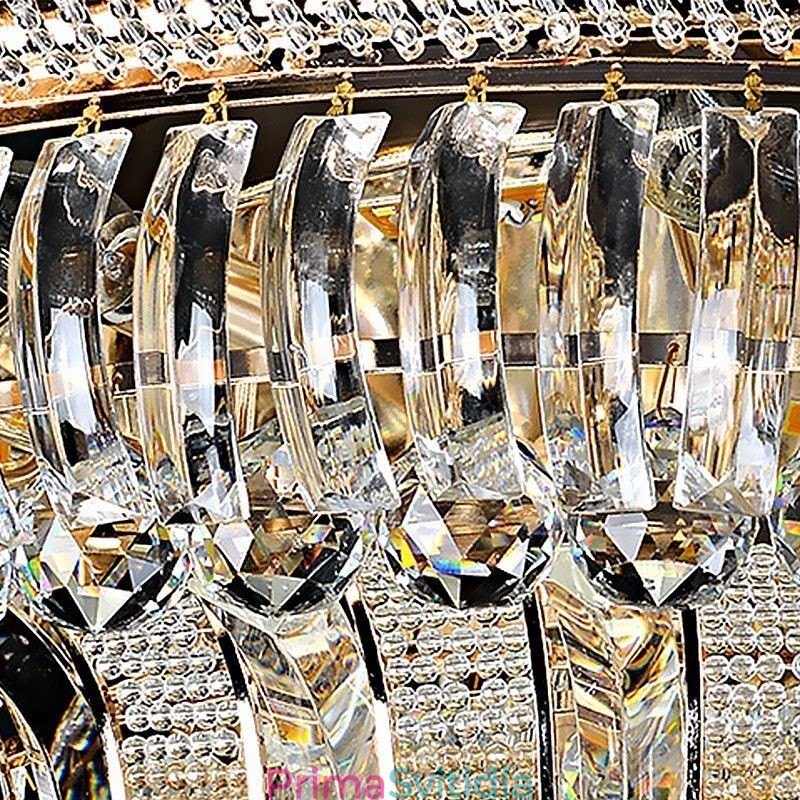 Luxusní křišťálové stropní svítidlo zlaté zapuštěné kulaté osvětlení