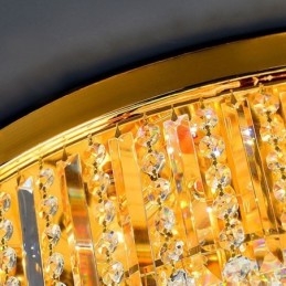 Elegantní zapuštěné světle zlaté křišťálové stropní svítidlo