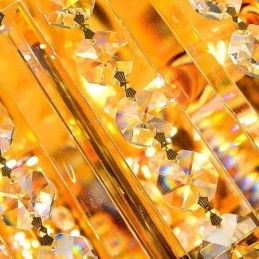 Elegantní zapuštěné světle zlaté křišťálové stropní svítidlo