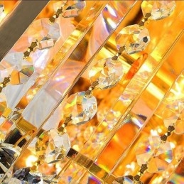 Elegantní zapuštěné světle zlaté křišťálové stropní svítidlo
