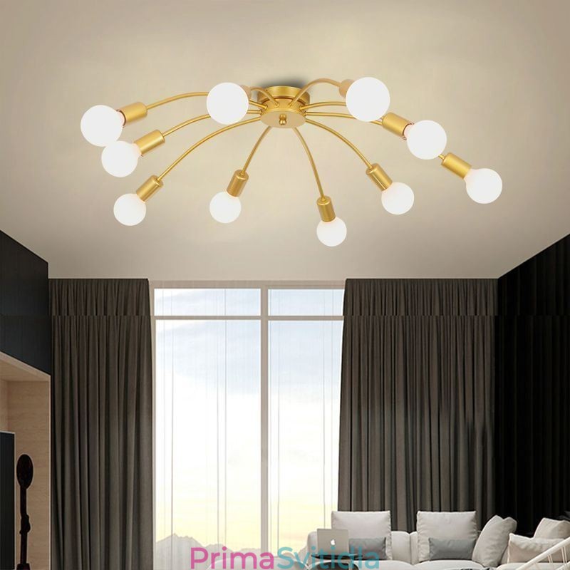 Stropní lampa Spider Starožitná klasická zapuštěná jídelní lampa 8 10 ramen