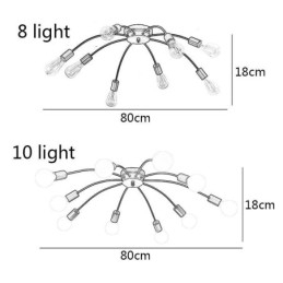 Stropní lampa Spider Starožitná klasická zapuštěná jídelní lampa 8 10 ramen