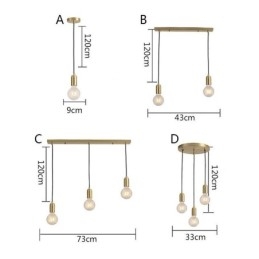 Kreativní minimalistické svítidlo Nordic Brass 3 Pendant Cluster Light Island