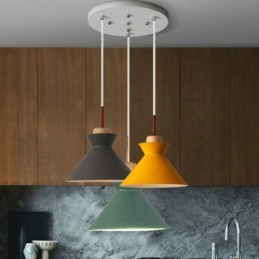 Nordic Macaron Island 3 Light Závěsné osvětlení Jednoduché Iron Arti Three Lights