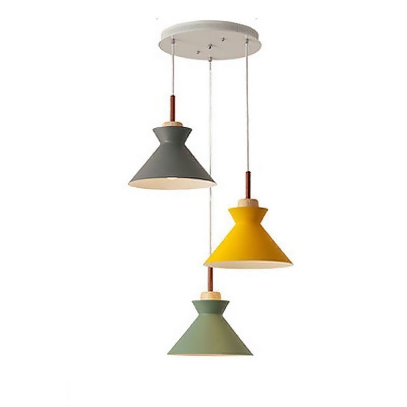 Nordic Macaron Island 3 Light Závěsné osvětlení Jednoduché Iron Arti Three Lights