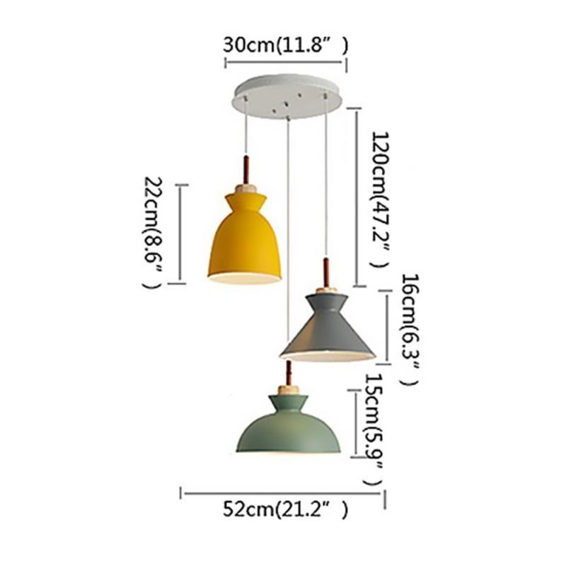 Závěsné svítidlo Macaron Nordic Simple Iron Arti Three Lights