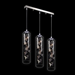 Skleněné závěsné světlo Creative Nordic Cylinder Lamp Butterfly Light