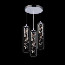 Skleněné závěsné světlo Creative Nordic Cylinder Lamp Butterfly Light