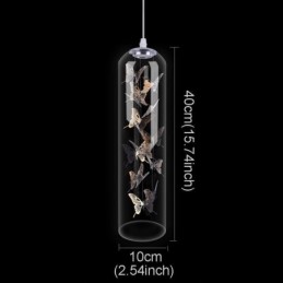 Skleněné závěsné světlo Creative Nordic Cylinder Lamp Butterfly Light