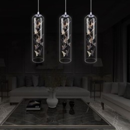 Skleněné závěsné světlo Creative Nordic Cylinder Lamp Butterfly Light