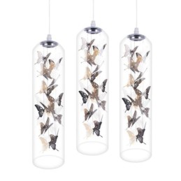 Skleněné závěsné světlo Creative Nordic Cylinder Lamp Butterfly Light