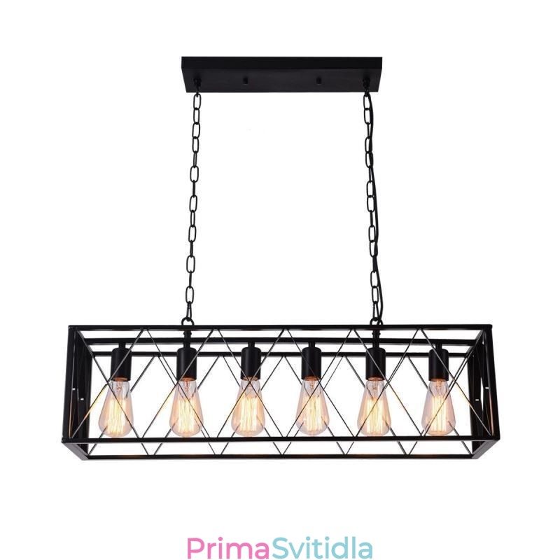Rustikální obdélníkové závěsné svítidlo 6 Light Farmhouse závěsné světlo