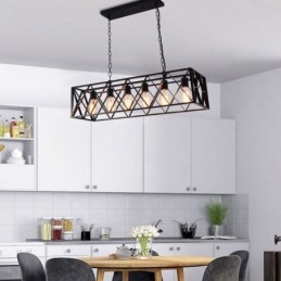 Rustikální obdélníkové závěsné svítidlo 6 Light Farmhouse závěsné světlo