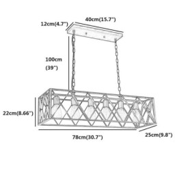 Rustikální obdélníkové závěsné svítidlo 6 Light Farmhouse závěsné světlo