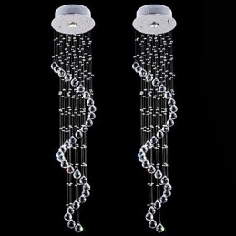 Křišťálové závěsné světlo Lustrové osvětlení 1 světla Stříbrná Canpoy Clear K9 Crystal Helix Stropní svítidla H120CM