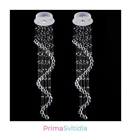 Křišťálové závěsné světlo Lustrové osvětlení 1 světla Stříbrná Canpoy Clear K9 Crystal Helix Stropní svítidla H120CM Křišťálové závěsné světlo Lustrové osvětlení 1 světla Stříbrná Canpoy Clear K9 Crystal Helix Stropní svítidla H120CM