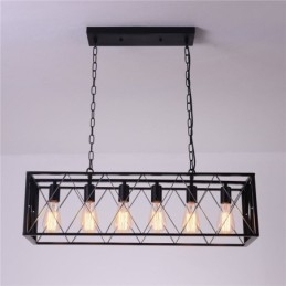 Rustikální obdélníkové závěsné svítidlo 6 Light Farmhouse závěsné světlo