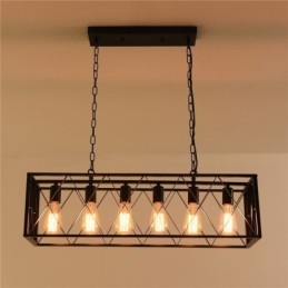 Rustikální obdélníkové závěsné svítidlo 6 Light Farmhouse závěsné světlo