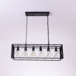 Rustikální obdélníkové závěsné svítidlo 6 Light Farmhouse závěsné světlo