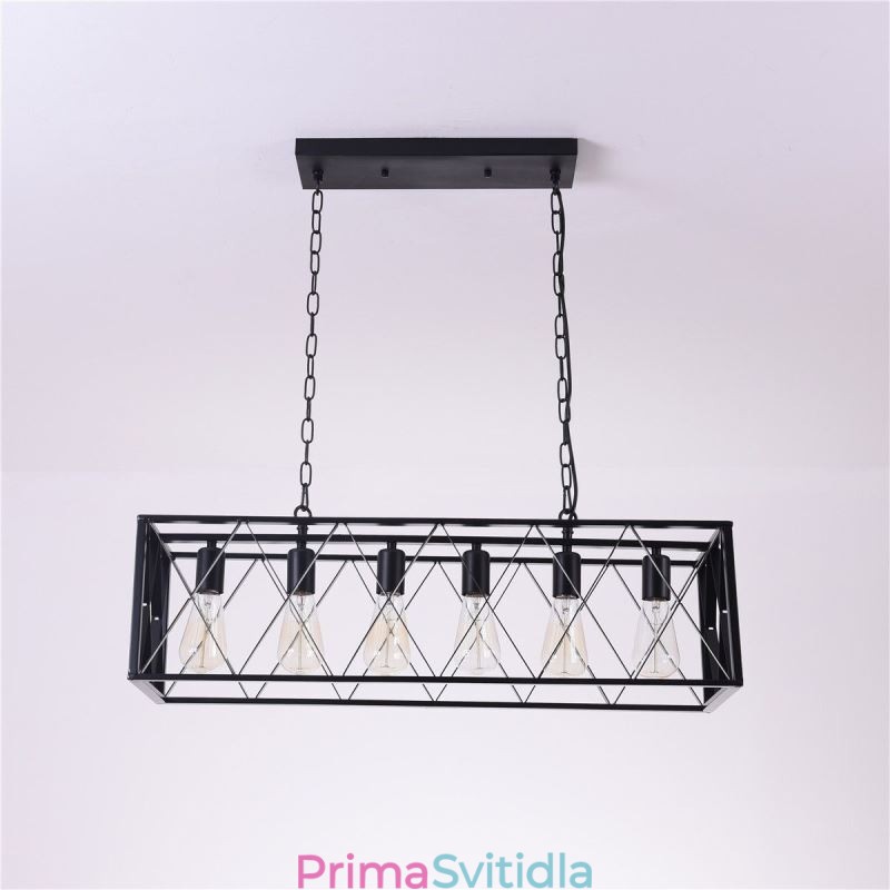 Rustikální obdélníkové závěsné svítidlo 6 Light Farmhouse závěsné světlo