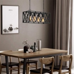 Rustikální obdélníkové závěsné svítidlo 4 Light Farmhouse závěsné světlo