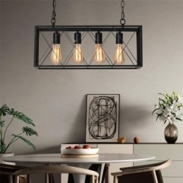 Rustikální obdélníkové závěsné svítidlo 4 Light Farmhouse závěsné světlo