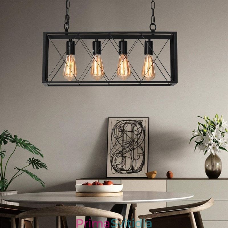 Rustikální obdélníkové závěsné svítidlo 4 Light Farmhouse závěsné světlo