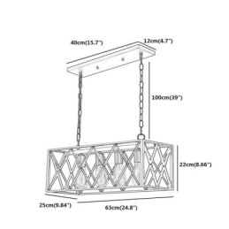 Rustikální obdélníkové závěsné svítidlo 4 Light Farmhouse závěsné světlo
