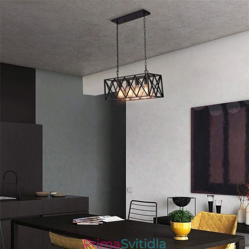 Rustikální obdélníkové závěsné svítidlo 4 Light Farmhouse závěsné světlo