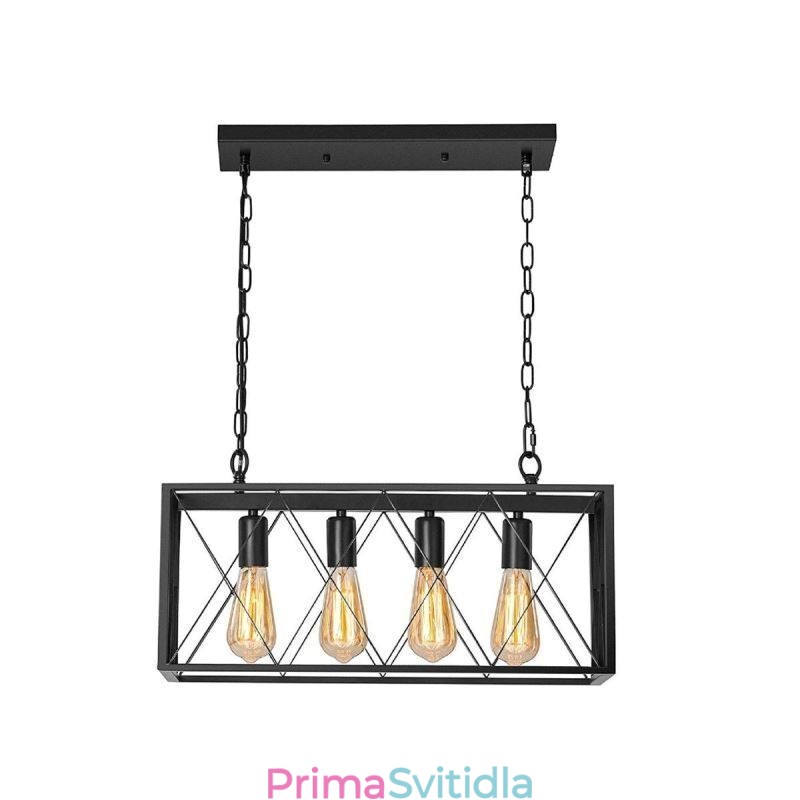 Rustikální obdélníkové závěsné svítidlo 4 Light Farmhouse závěsné světlo