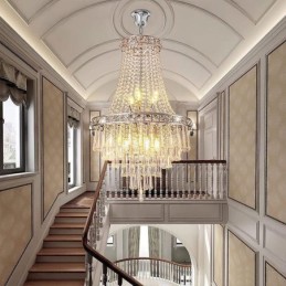 Moderní křišťálový lustr Moderní elegantní stropní svítidlo Duplex schodiště