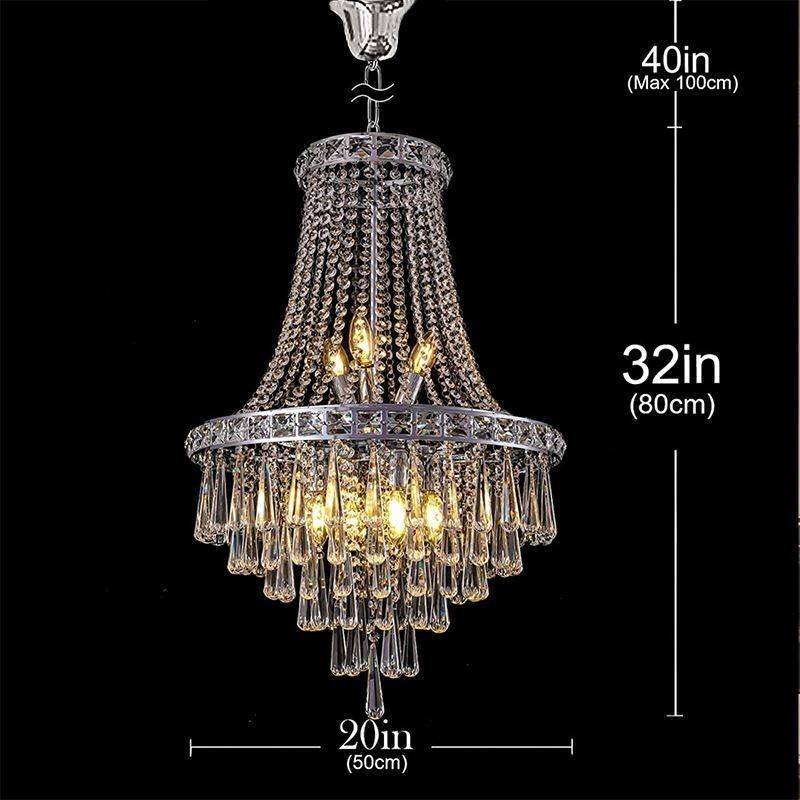 Moderní křišťálový lustr Moderní elegantní stropní svítidlo Duplex schodiště