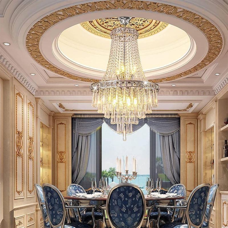 Moderní křišťálový lustr Moderní elegantní stropní svítidlo Duplex schodiště