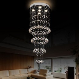 Křišťálový lustr Moderní elegantní stropní svítidlo Duplex Schodiště