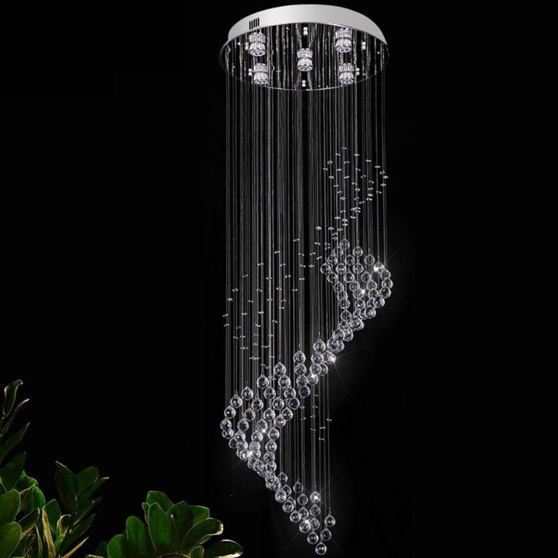 Elegantní křišťálový lustr Dešťová stropní svítidla Foyer