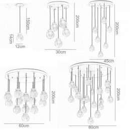 Závěsná lampa American Cluster Light Luxusní skleněné kuličkové stropní svítidlo