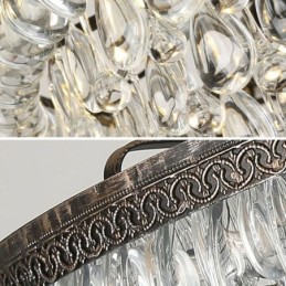 Americké křišťálové stropní svítidlo Country Retro kulaté závěsné světlo