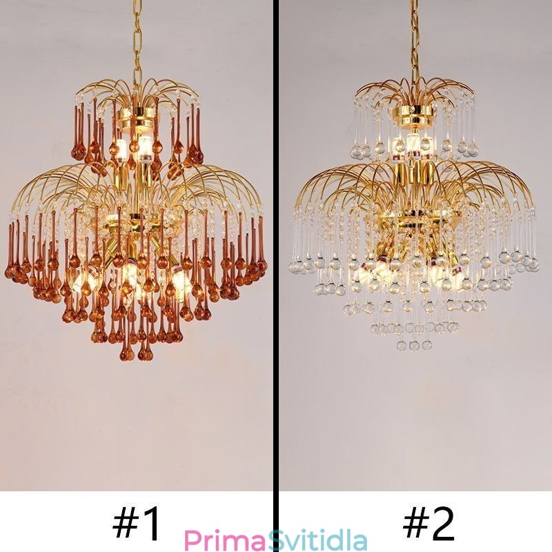 Křišťálové závěsné svítidlo Elegantní duplexní dekorativní stropní svítidlo
