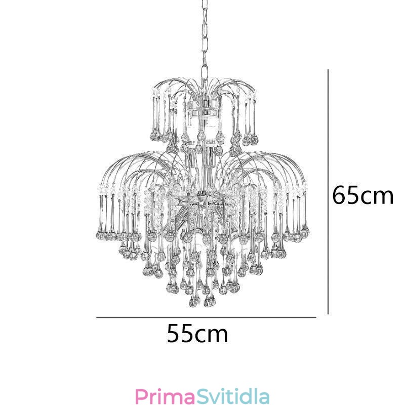 Křišťálové závěsné svítidlo Elegantní duplexní dekorativní stropní svítidlo