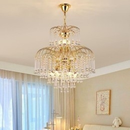 Křišťálové závěsné svítidlo Elegantní duplexní dekorativní stropní svítidlo