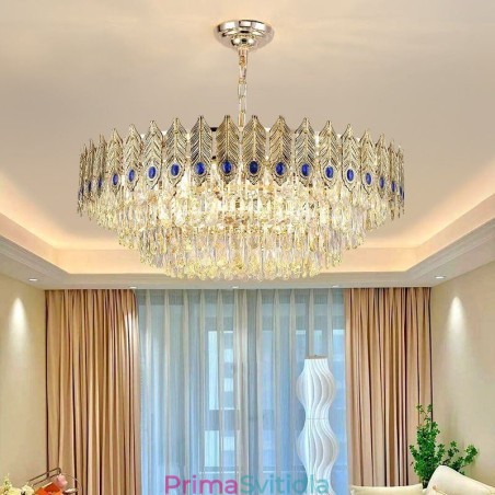 Křišťálový přívěsek se zlatým peřím Light Duplex dekorativní stropní svítidlo Křišťálový přívěsek se zlatým peřím Light Duplex dekorativní stropní svítidlo