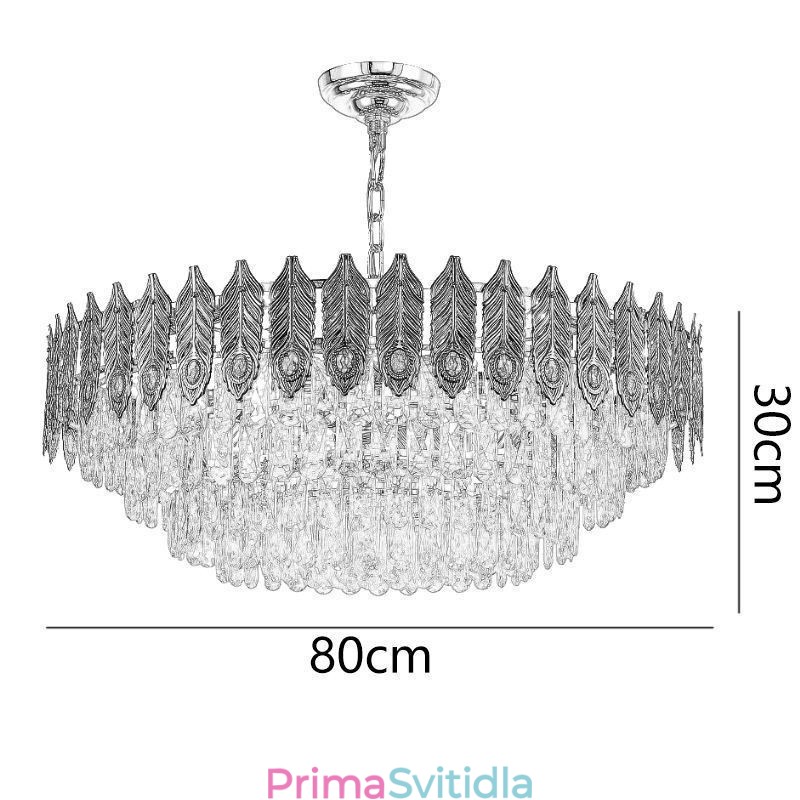 Křišťálový přívěsek se zlatým peřím Light Duplex dekorativní stropní svítidlo