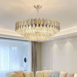 Křišťálový přívěsek se zlatým peřím Light Duplex dekorativní stropní svítidlo
