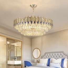 Křišťálový přívěsek se zlatým peřím Light Duplex dekorativní stropní svítidlo