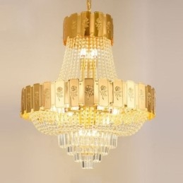Zlaté křišťálové závěsné svítidlo Elegantní dekorativní stropní svítidlo